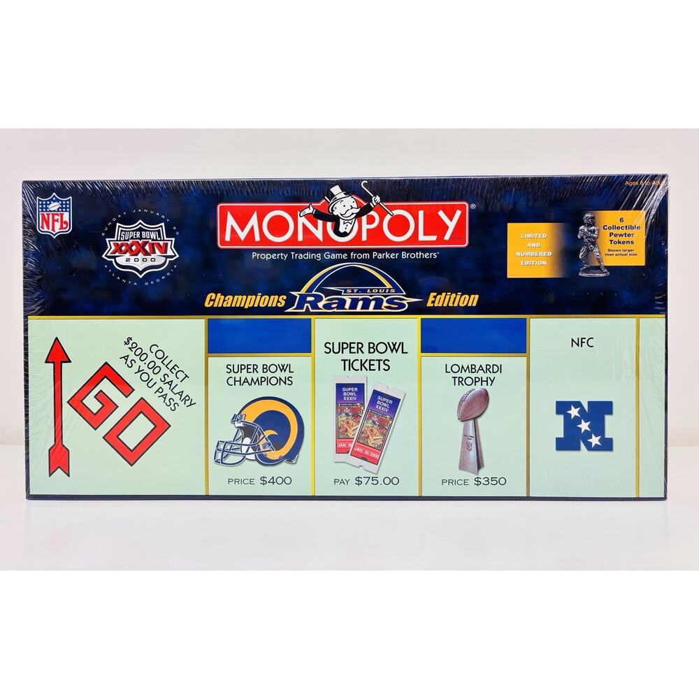 Monopoly St Louis Rams Champions Edition 2000 New Sealed